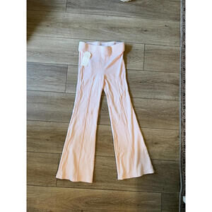 DONNI Light Pink Flared Pants with Elastic Waistband